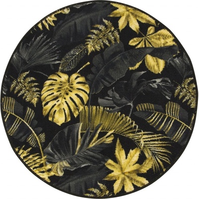Kobercový ráj Monstera listy palmy černý zlatý