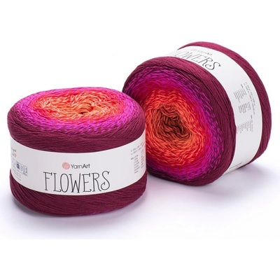 Yarn Art příze Flowers 310 cihlová, červená, fialová, bordó