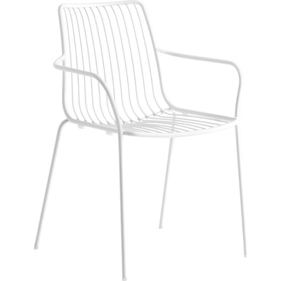 Pedrali Bílá kovová zahradní židle Nolita 3656 s područkami