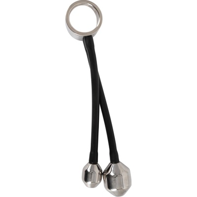 You2Toys Heavy Gear - testicle ring with anal weight black-silver
