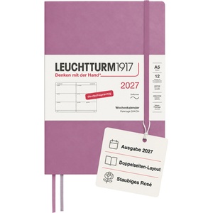 Leuchtturm1917 Weekly Calendar 2027 Medium (A5) - 145 x 210 mm - 12 months - January-December 2027 - 1 week per double page - 80 g/m2 paper with high ink compatibility - 400127 (400127)