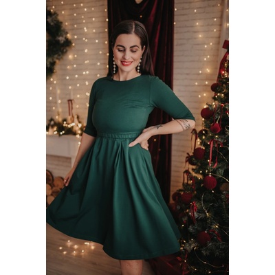 Jsem máma kojicí šaty Lahvově zelené – Zboží Dáma