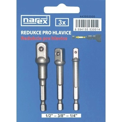 Narex Professional Sada adaptérů z upnutí HEX šestihran 1/4" na ořechy 1/2", 3/8", 1/4" 443002000 – Hledejceny.cz