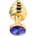 Sensual Метално дилдо Butt Plug с оребрение "GOLD HONEY BLUE" 8 см. Размер - M