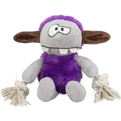 Trixie MONSTER I. plyšová příšerka s vnitřním lanem se zvukem 32 cm fialová