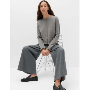 Marks & Spencer Пуловер с воланче и кръгло деколте Marks & Spencer сив Marks & Spencer | Siv | ЖЕНИ | S