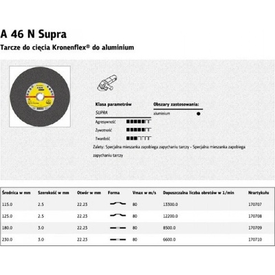 Klingspor KronenFlex Řezný kotouč 230 x 3,0 x 22 mm 170710