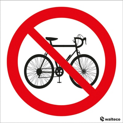 Walteco Zákaz vstupu s bicyklami - symbol, 90x90mm, samolepka Množstvo: 1 ks , 20115