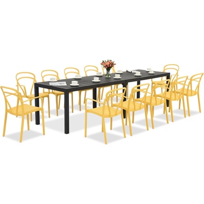 BICA King Double/Vague антрацит оранжев комплект градински мебели за 12 души Bica (BC439ANT-12xBC312TU)