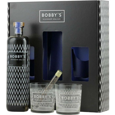 Bobbys Schiedam Dry gin 42% 0,7 l se skleničkami (kazeta)