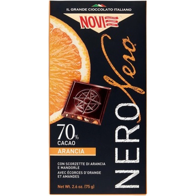 Novi horká čokoláda s pomarančom a mandľami 75 g