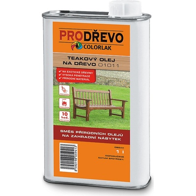 Colorlak Teakový olej na drevo O1011 1 l bezfarebný