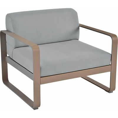 Fermob Bellevie s muškátovou podnoží Šedé čalouněné zahradní křeslo