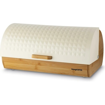 Chlebník bambus+kov 36x25x17cm béžový