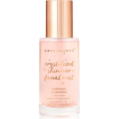Crystallove Rose Quartz Shimmer Facial Mist мъгла за лице за озаряване на лицето 100ml