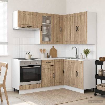 vidaXL Кухненски единица LUCCA 8 pcs Дъб сонома Инженерна дървесина (3438393)