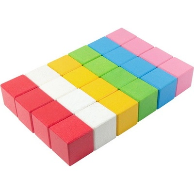 DrKO Dřevěné kostky Lili 4 cm 6 barev 24 ks