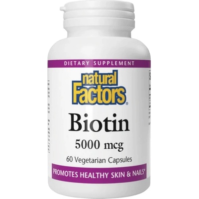 Natural Factors Biotin 5000 mcg, 60 Veggie Capsules