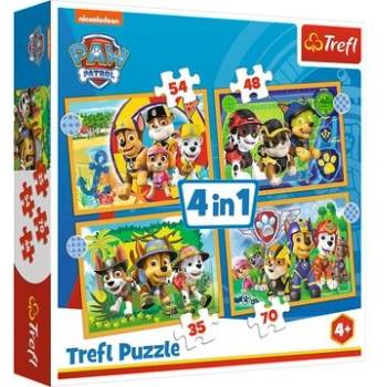 Trefl Trefl: Пъзел "Патрол на ваканция" 4 в 1 - 35, 48, 54, 70 части