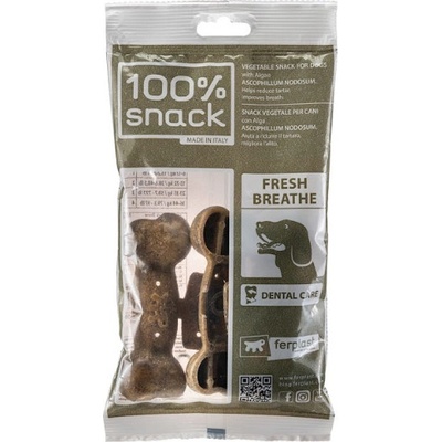 Ferplast Snack Fillable - Bone Ascophillum Medium - Натурални и вегетариански дентални стикове за кучета във форма на кокал с аскофилум, 105 гр