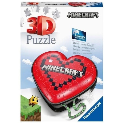 Ravensburger 3D пъзел, Ravensburger, Модел Heart of Minecraft, 54 части (4005556112852) (4005556112852)