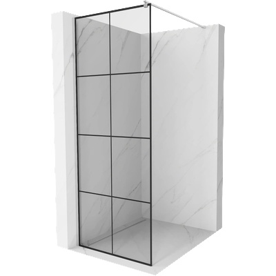 Mexen Kioto душ кабина Walk-in 80 x 200 cm, черна решетка 8 mm, хром - 800-080-101-01-77 (800-080-101-01-77)