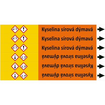 Nadrzenapalivo.cz Značení potrubí ISO 20560, kyselina sírová dýmavá PZA 007247