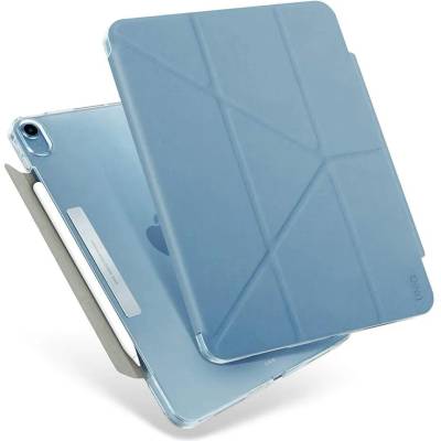 Uniq Camden Case - полиуретанов кейс с поставка и възможност за поставяне на Apple Pencil 2 за iPad Air 5 (2022), iPad Air 4 (2020) (син)