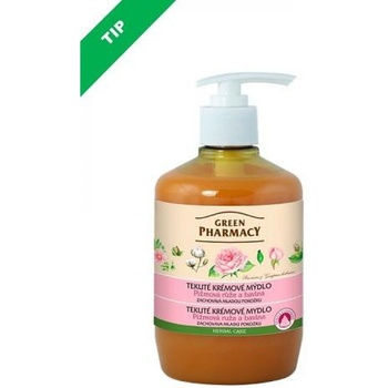 Green Pharmacy Pižmová ruža a bavlna tekuté krémové mydlo pre zachovanie mladej pokožky 460 ml