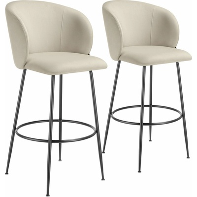 Tectake 405852 luana samet krémová / černá 2 ks