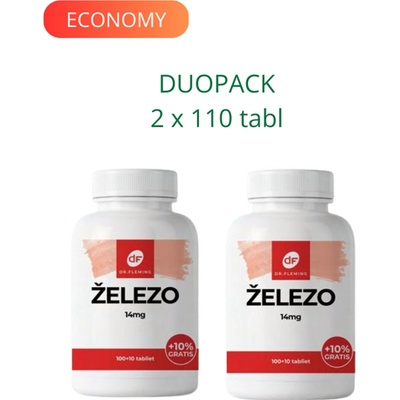 Dr. Fleming Železo 14mg +10% gratis 2x 110 ks