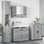 vidaXL Комплект мебели за баня 4 бр. Сив Сонома 35 x 30 x 192 см (3393089)