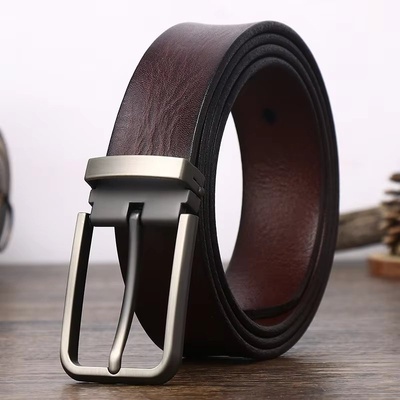 DELIS Мъжки колан c-161, естествена кожа, тъмнокафяв (c-161)