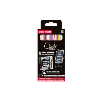 uni Маркер тебешир Chalk Pastel 4бр