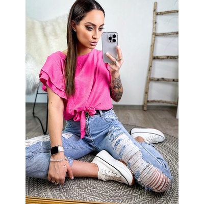 letní top na vázání Růžový
