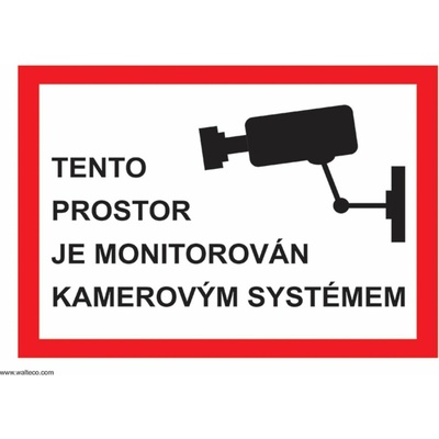Walteco Tento prostor je monitorován 297x210mm, formát A4, plastová tabulka , 20050