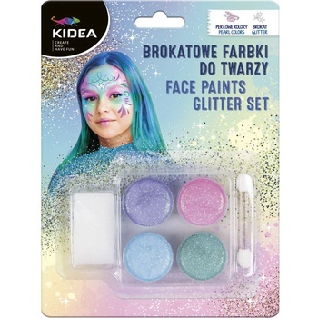 Image 1 of kidea - Боички за лице 4 цв. Брокатни + бяла