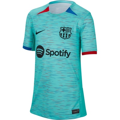 Nike Юношеска футболна фланелка Nike Barcelona Third Shirt 2023 2024 Juniors - Aqua/Black