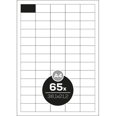 Altryal Etikety Top Stick A4/100 ks, 38,1x21,2 mm - 65 etikiet, biele