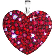 Evolution Group Strieborný prívesok s krištáľmi Swarovski červené srdce 34243 3 cherry