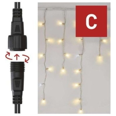 EMOS Lighting Štandard LED spojovacia reťaz blikajúca cencúle 2,5 m vonkajšia teplá/studená biela