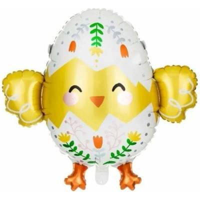 PARTYDECO Foliový balónek veselé Kuřátko Kuře Velikonoce 57 cm FB198
