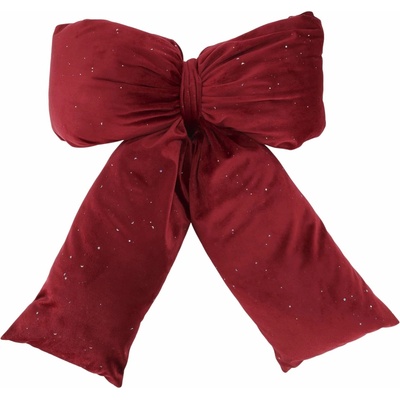 Chic Antique Velurový dekorativní polštář Red Bow, červená barva, textil