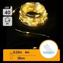 Aigostar B.V. - LED reťaz 40xLED/2x3V 4m teplá biela B10303K0X