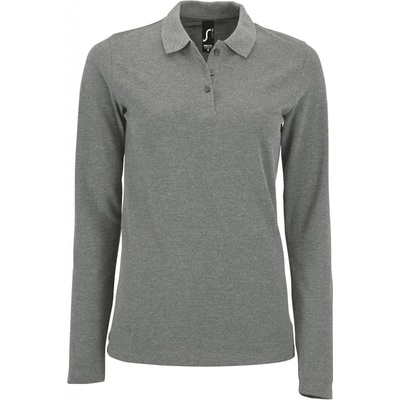 SOĽS Perfect Lsl Women Dámske polo tričko dlhý rukáv SL02083 Šedá melanž