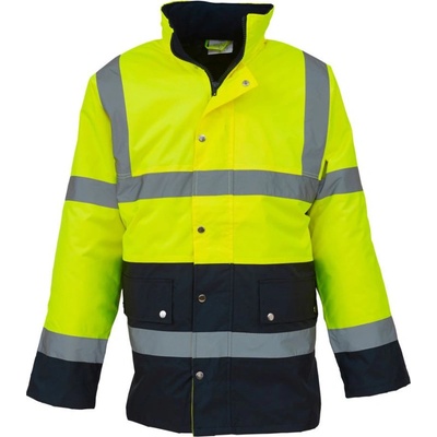Yoko bunda HVP302 Parka Hi-Vis zateplená výstražná žlutáFluorescent/navy