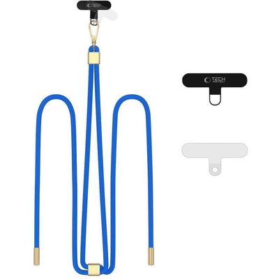 Tech-Protect Универсален ремък 85 см за смартфон от Tech-Protect C2S Rope Crossbody Strap Cobalt Blue / Gold (5906302371242)