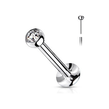 Šperky4U Labreta PUSH IN s čirým zirkonem tyčka LB0018-12063