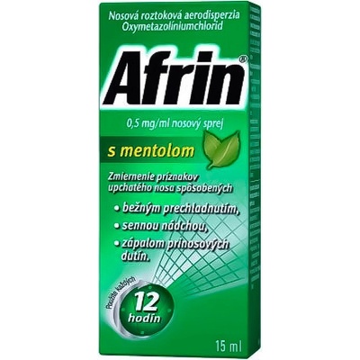 Afrin 0,5 mg/ml nosový sprej s mentolom aer.nao.1 x 15 ml