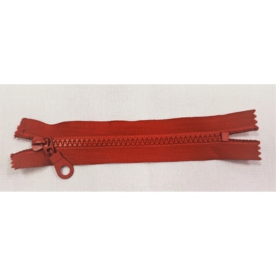 Zips kostený nedeliteľný 14cm / červená